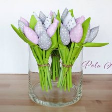 Tulipany z materiału 31cm-12szt