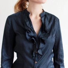 ELEGANCKa BLUZKA koszulowa GRANAT