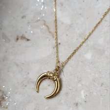 KSIĘŻYC /LUNULA/  RÓG -naszyjnik srebro złocone 24K