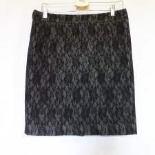 spódnica czarna, tweed, koronka, roz. 40