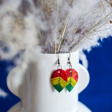Kolczyki małe listki rasta Jamajka