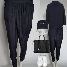 Spodnie silky harem pants Zara TRAFALUC 36 S Hv89