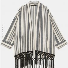 ZARA - KIMONO Z FRĘDZLAMI - BOHO - M