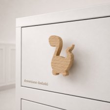 Drewniane gałki, uchwyty do mebli dla dzieci, dinozaury, wzór welociraptor, do pokoju chłopca, fana dinozaurów, pokój chłopca, przedszkolaka