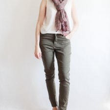 spodnie vintage khaki elastyczne