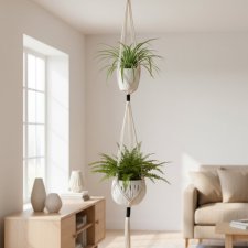 Makrama kwietnik podwójny minimalistyczny