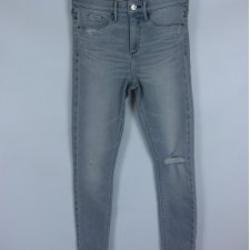 River Island szare spodnie jeans dziury / 34