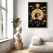 Plakat Kobieta astrologia kolaż  - format 40x50 cm