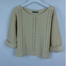 Atmosphere krótki sweter oversize akryl ecru / 36