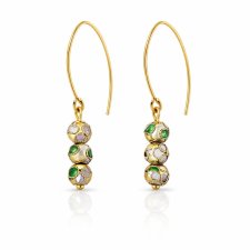 kolczyki CLOISONNE gold -srebro 925 złocone 24K