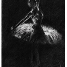 Dance 8 - Seria Taniec (A4) - baletnica grafika ręcznie wykonana, balerina, szkic baletnicy, ballet fine art