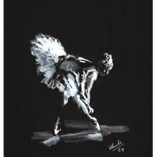 Dance 9 - Seria Taniec (A4) - baletnica grafika ręcznie wykonana, balerina, ballet fine art