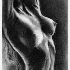 AKT 2 (A4) - rysunek ręcznie wykonany, węgiel drzewny, akt kobiecy, fine art nude