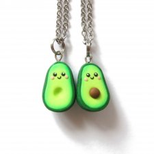 2 naszyjniki dla najlepszych przyjaciółek, naszyjnik awokado, Naszyjnik Kawaii
