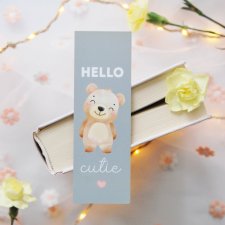 Papierowa zakładka do książki miś Hello cutie | Zakładka z papieru