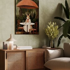 Plakat Przerwa na herbatę  - format 40x50 cm zajączek grafika ilustracja