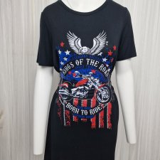 Cameo Rose długi damski t-shirt tunika nadruk 38 M