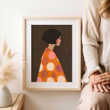 Plakat Dziewczyna z profilu ilustracja 30x40 cm - portret kolor