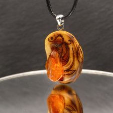 Wisiorek - Amber - pirografia, octowiec, dla niej, prezent, dla miłośników natury, biżuteria z drewna, Unique Wooden Jewelry
