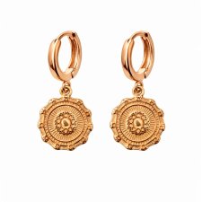 kolczyki AMULETY medaliony- różowe złoto 18K