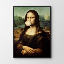 Plakat Mona Lisa ze złotym balonem A4