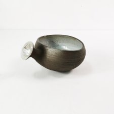 Ceramiczna, modernistyczna misa z uchwytem, H. Ditlev. Dania, lata 60.
