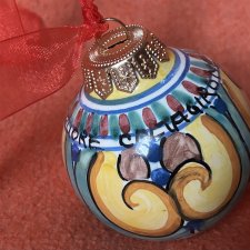 Oryginalna porcelanowa bombka ZAWIESZKA ozdoba świąteczna christmas time