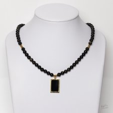 Elegancja z Natury – Naszyjnik z Obsydianu Złotego i stali szlachetnej 316L
