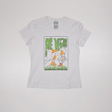 T-shirt BE VEGAN - Damski - rozmiar XL / gęsi