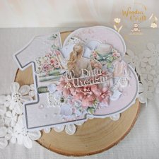 Kartka urodzinowa na 18 urodziny, kartka cyferka "Love 1" GOTOWA