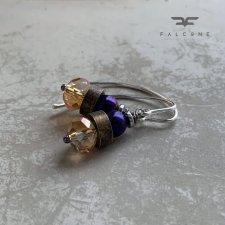 Kolczyki Champagne & Aubergine