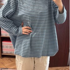 Paski golf bluzka Avenue 30/32 Plus Size długi rękaw oversize bawełna stretch 9XL / 58 / 30