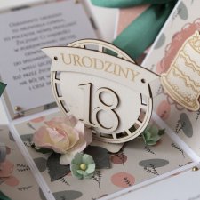 Pudełeczko prezent na 18 urodziny kartka 3d