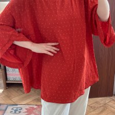 Czerwona bluzka BloomChic US 28 EU 58 Plus Size oversize wzór