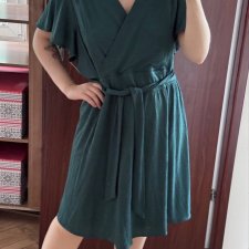 Lane Bryant Zielona Sukienka Kopertowa Plus Size 26/28 7XL / 54 / 26