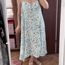 Boho sukienka maxi w niebieskie kwiaty Cider Rozmiar 8XL / 56 / 28