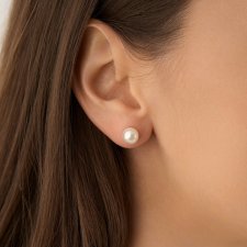 Kolczyki "Pearl Classic" z pereł- srebro 925 pozłacane