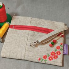 Saszetka lniana - Makowa łąka