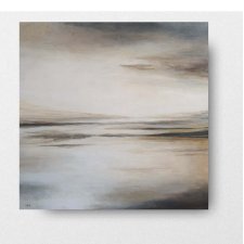 Spokój w szarościach i złocie -obraz akrylowy formatu 50/50 cm