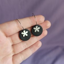 Kolczyki z gliny polimerowej 3w1 z kwiatkiem