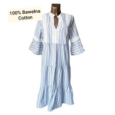 Letnia Sukienka Midi 42 XL Bawełna Boho Midi Summer Dress Cotton