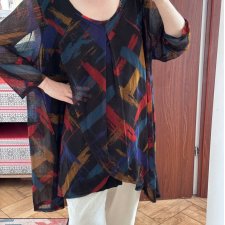 Avenue Tunika w Abstrakcyjny Wzór Plus Size 7XL / 54 / 26