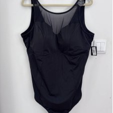Torrid Active Swim Czarny Kostium Jednoczęściowy Plus Size 5XL