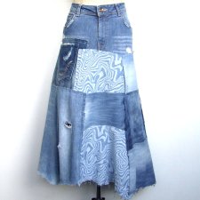 Patchworkowa spódnica jeans r. 40
