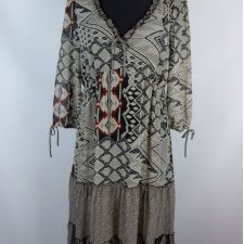 Marks Spencer letnia szyfonowa sukienka falbany 14 / 40