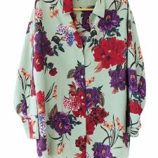 Koszula w kwiaty vintage wiskoza L H&M